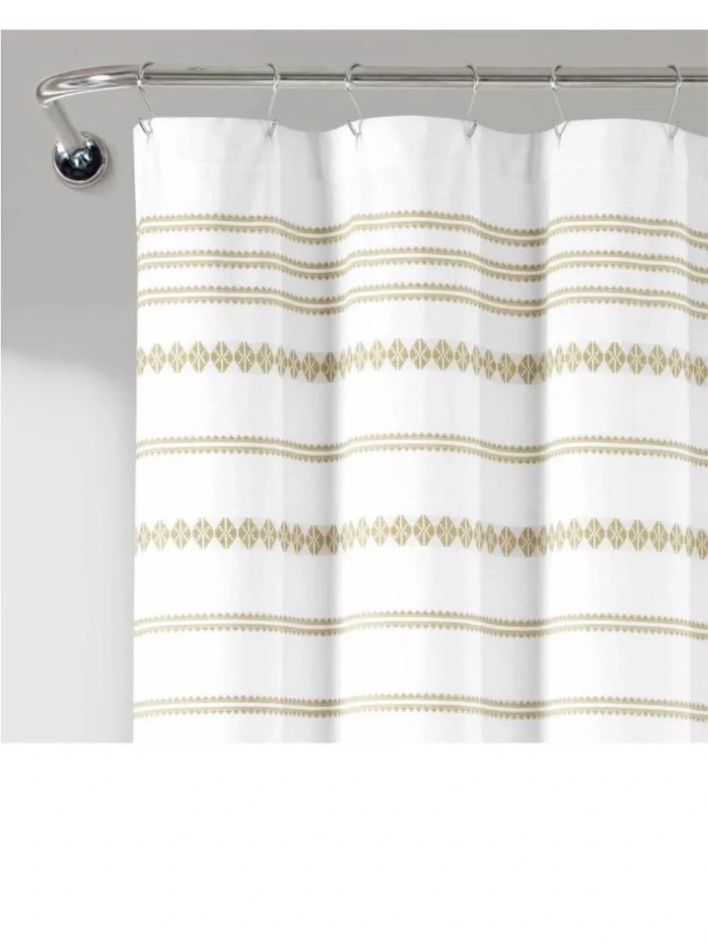 Lush Decor Breezy Chic Tassel Jacquard Eco-Friendly Cotton Shower Curtain